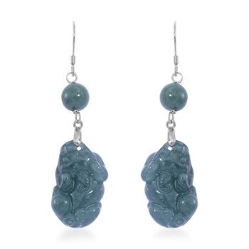 Nat&uuml;rliche, geschnitzte Jade Ohrringe - 30 ct.