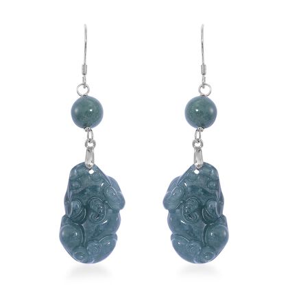 EXTREM SELTEN - Nat&uuml;rlicher Olmek Jadeit Ohrringe 925 Silber rhodiniert ca. 30.00 ct