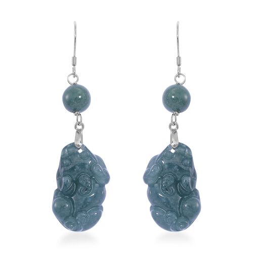 Natürliche, geschnitzte Jade Ohrringe - 30 ct. image number 0