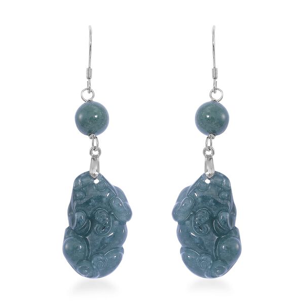 Natürliche, geschnitzte Jade Ohrringe - 30 ct. image number 0