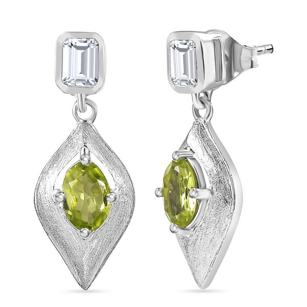 Peridot und Zirkon Ohrringe - 1,61 ct.