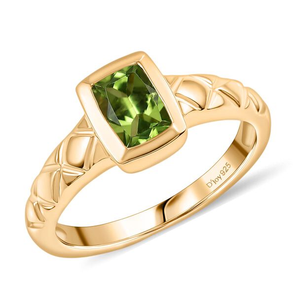 Peridot Ring 925 Silber vergoldet (Gr&ouml;&szlig;e 19.00) ca. 0,90 ct image number 4