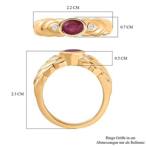 Afrikanischer Rubin und Zirkon-Ring - 0,76 ct. image number 7