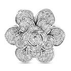 Florale Diamant-Ring in Silber image number 0