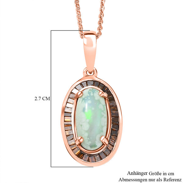D’Joy AA natürlicher, äthiopischer Welo Opal und roter Diamant Anhänger mit 45cm Kette - 2,45 ct. image number 7