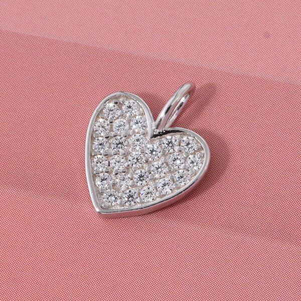 LUSTRO STELLA weißer Zirkonia Herz Anhänger image number 1