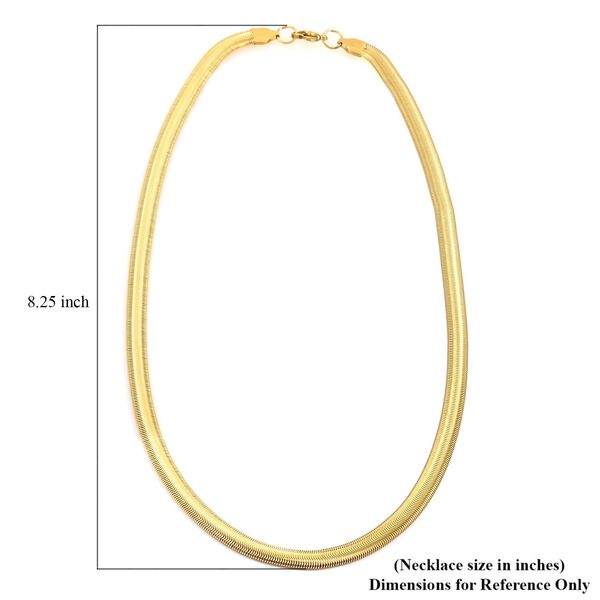2er Set - Gliederkettendesign Armband und Halskette, Edelstahl, Goldfarben image number 4