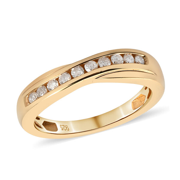 Wei&szlig;er Diamant P Ring 925 Silber Vermeil YG ca. 0,25 ct. image number 4