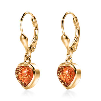 GP Whispers of Murano Kollektion - Murano aus Italien, Kanchanaburi Blauer Saphir Ohrringe 925 Silber 750 Gelbgold vermeil 2.69 ct