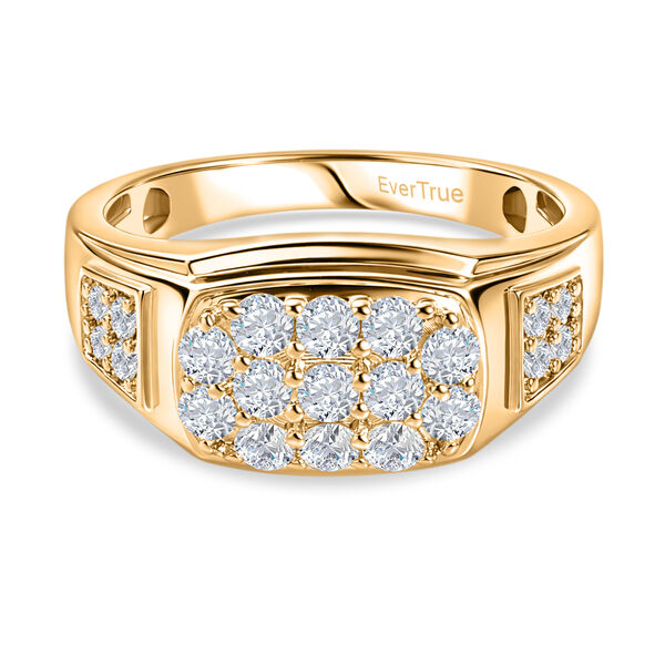 EverTrue Moissanit Herrenring, Messing mit Gelbgold E-Beschichtung - 0,79 ct.