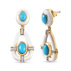 Amerikanische nat&uuml;rliche, AA Sleeping Beauty T&uuml;rkis Ohrringe 925 Silber Gelbgold Vermeil ca. 2.57 ct