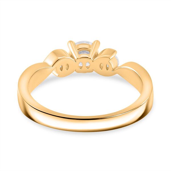 Moissanit Ring, 925 Silber Gelbgold Vermeil - 0,72 ct. image number 5