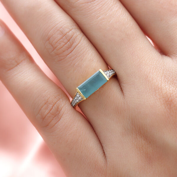 Grandidierit und Zirkon-Ring, 925 Silber Gelbgold Vermeil  ca. 1,85 ct image number 3