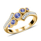 Tansanit und Zirkon-Ring, 925 Silber vergoldet  ca. 0,47 ct image number 3