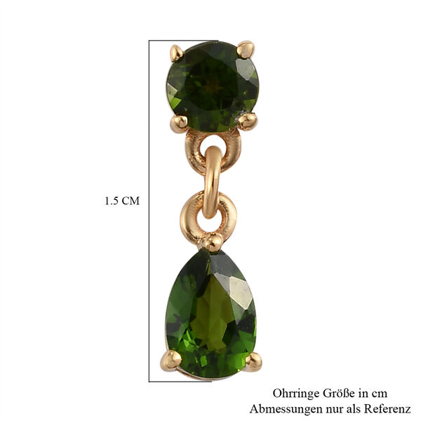 Nat&uuml;rlicher Chromdiopsid Ohrh&auml;nger 925 Silber vergoldet ca. 1,49 ct&nbsp; image number 5