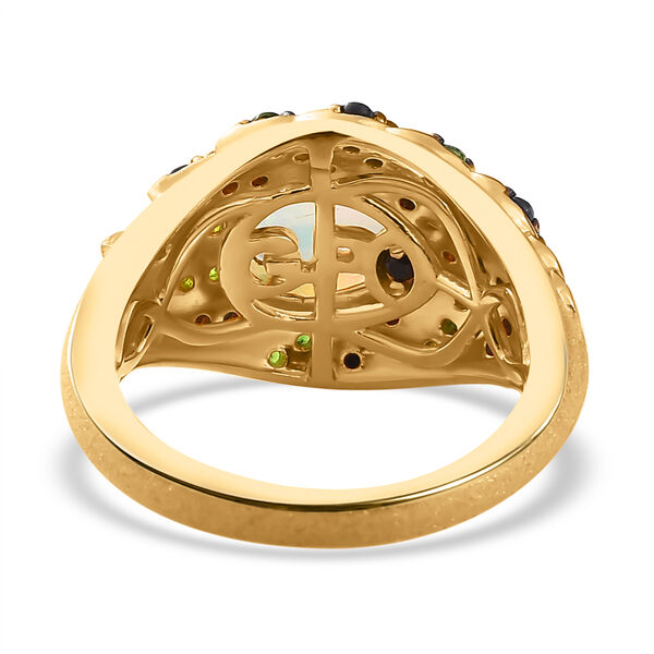 GP Trionfo Kollektion- AA äthiopischer Welo Opal, Zirkon, Chromdiopsid und Kanchanaburi blauer Saphir-Ring - 2 ct. image number 7