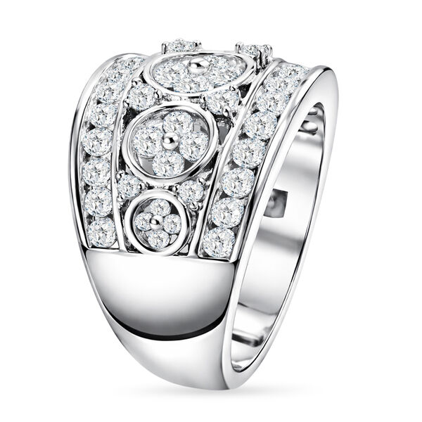 LUSTRO STELLA - Wei&szlig;er Zirkonia Ring, 925 Silber platiniert (Gr&ouml;&szlig;e 17.00) ca. 3,07 ct image number 3