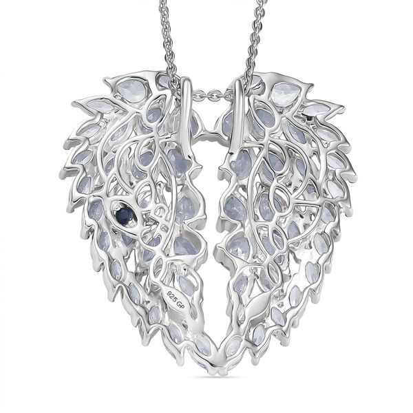 GP Amore Kollektion - Wei&szlig;er Zirkon und blauer Saphir Anh&auml;nger mit 45cm Kette - 8,33 ct. image number 5