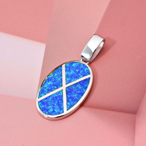 Simulierter blauer Opal Anhänger image number 1