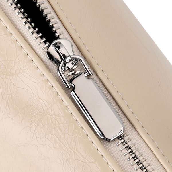 Klassische Leder Crossbody Tasche im Clean Chic Look 27 x 17 x 10 cm Cremewei&szlig; image number 7