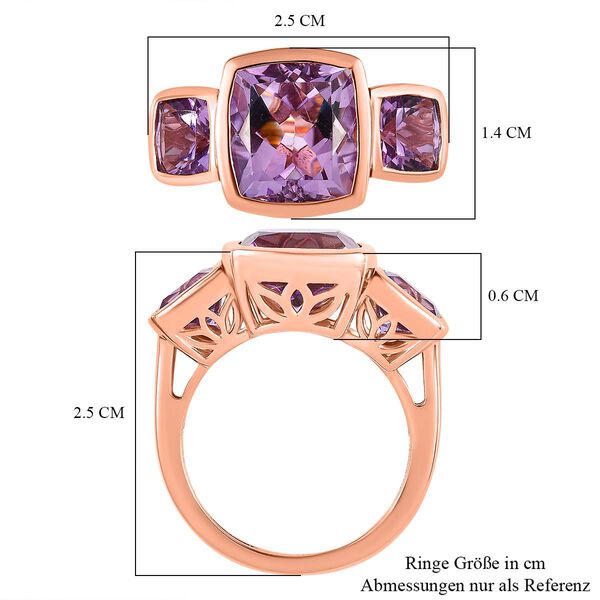 Rose De France Amethyst Ring, 925 Silber ros&eacute;vergoldet (Gr&ouml;&szlig;e 17.00) ca. 6.54 ct image number 6