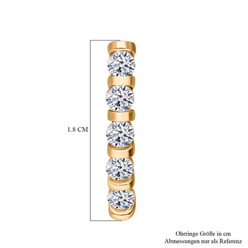 LUXURIANT DIAMOND- SI Labor Diamant Ohrringe, 925 Silber 750 Gelbgold Vermeil - 0,30 ct. image number 4
