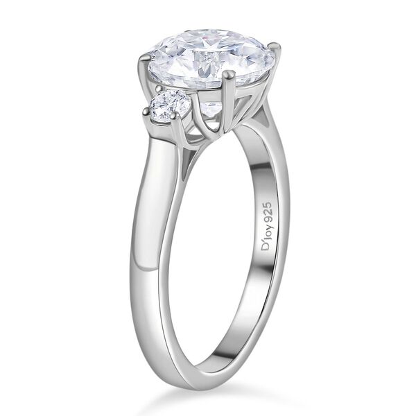 D'Joy 100 Facetten Moissanit Ring 925 Silber rhodiniert (Größe 20.00) ca. 2,80 ct image number 4