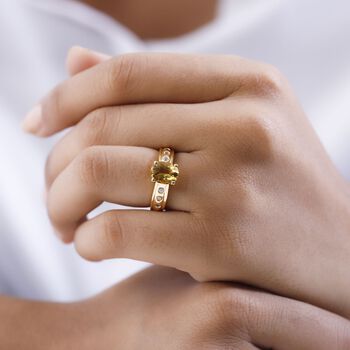 AA Premium brasilianischer Heliodor und Zirkon-Ring - 1,97 ct.