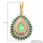 Äthiopischer Opal, Smaragd und Zirkon Halo-Anhänger in Silber image number 5