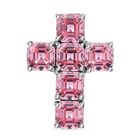 J Francis gefertigt mit SWAROVSKI Leichter Rose Swarovski Kristall Anhänger 925 Silber rhodiniert