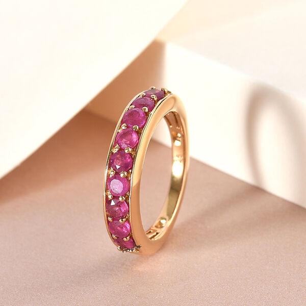 Afrikanischer Rubin-Ring, 925 Silber vergoldet  ca. 1,16 ct image number 2