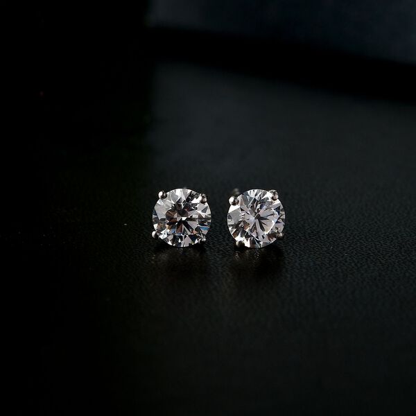 J Francis gefertigt mit SWAROVSKI- Swarovski Zirkonia Ohrringe, 925 Silber platiniert image number 2