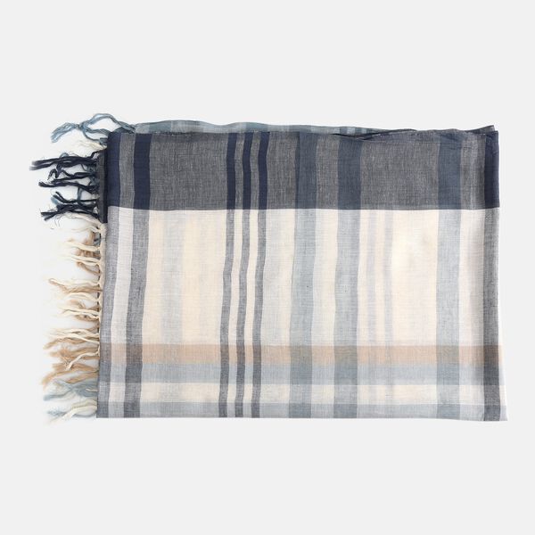 100% Baumwolle Unisex Schal, Gr&ouml;&szlig;e 200x70 cm, Blau image number 3