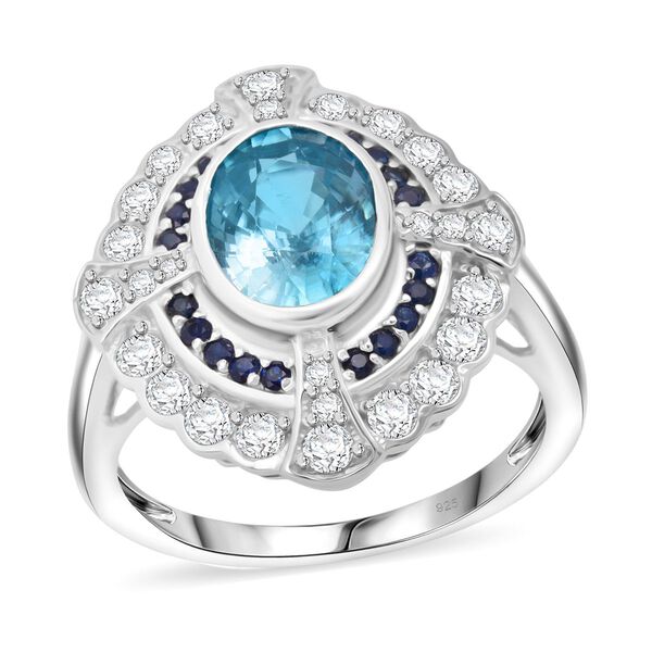 D'Joy blauer Zirkon, blauer Saphir und Moissanit Ring - 3,70 ct. image number 3