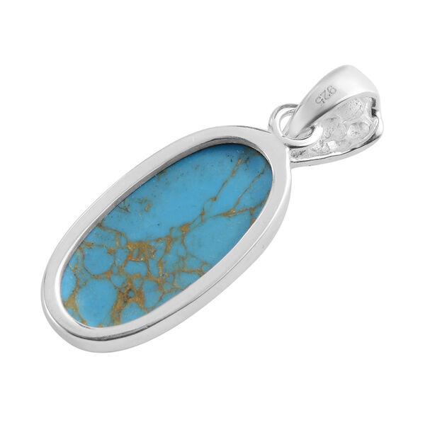 Blauer Mojave T&uuml;rkis-Solit&auml;r-Anh&auml;nger in Silber image number 5