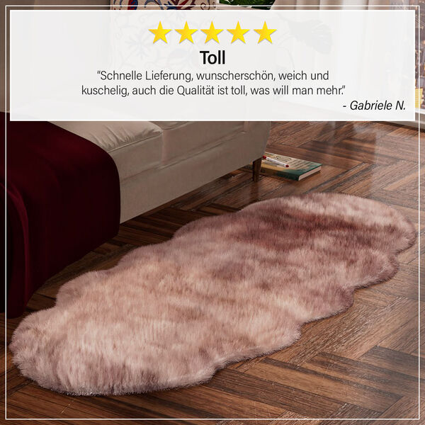 Kunstfell Teppich, altrosa image number 2