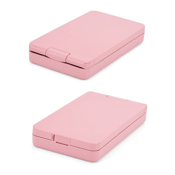 5-teiliges Reise-Makeup-Pinselset mit Spiegel, 16x8,9x2,6cm, rosa image number 7