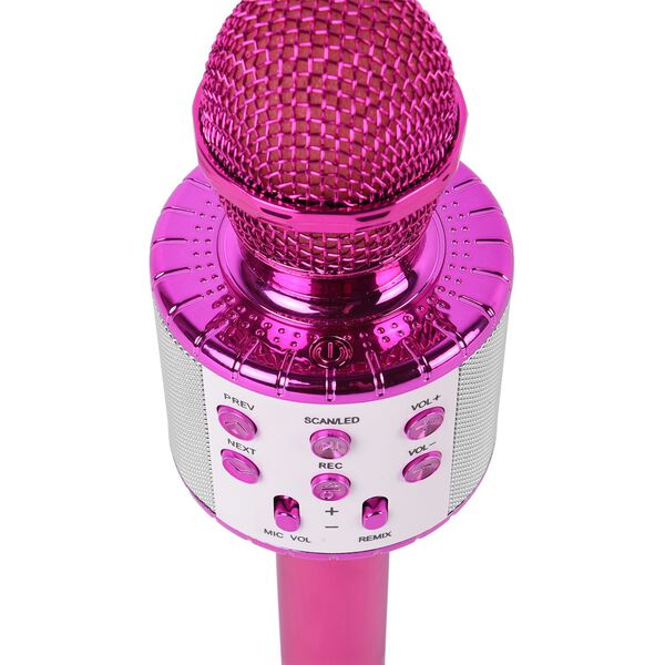 Multifunktions Karaoke Mikrofon und Bluetooth Lautsprecher mit sprachgesteuerten LED - Lichter und Sound - Echo, Rosa image number 8
