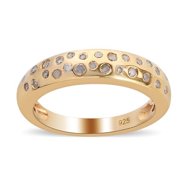 Diamant Band Ring 925 Silber 585 Vergoldet image number 4