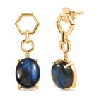 Labradorit Ohrringe 925 Silber vergoldet ca. 8.58 ct