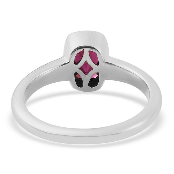 Rhodolith Granat Solitär Ring 925 Silber platiniert  ca. 1,10 ct image number 6