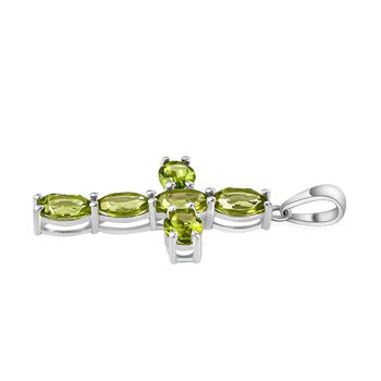 Peridot Kreuz Anh&auml;nger - 2,87 ct.