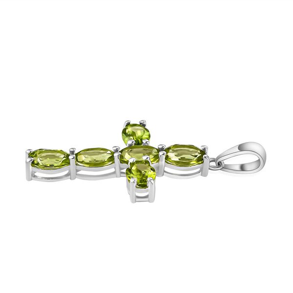 Peridot Kreuz Anh&auml;nger - 2,87 ct. image number 4