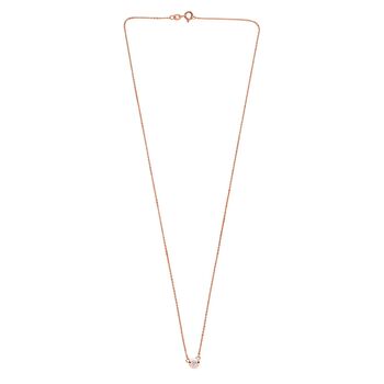 LUXURIANT SI-GH Labor Diamant 45cm Halskette, 925 Silber 750 Ros&eacute;gold Vermeil - 0,19 ct.