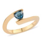 London Blau Topas Bypass Ring 925 Silber vergoldet  ca. 0,58 ct image number 3