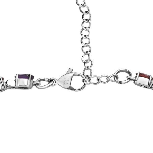 5er Set- Mehrfarbiger Armband, Ohrringe, Anh&auml;nger mit Kette (ca. 50 cm) und Ring (Gr&ouml;&szlig;e 21.00), Schmuckset, Reiner Edelstahl ca. 22.40 ct image number 10