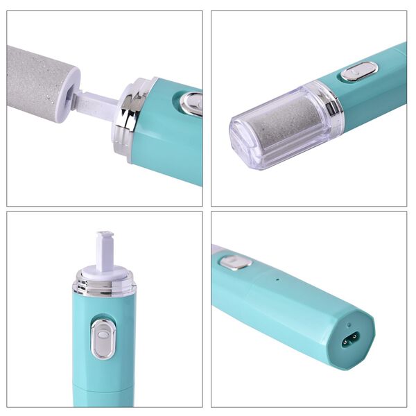 4-in-1 Hornhautentferner und Nagelpolierer mit USB-Ladekabel, Blau image number 3