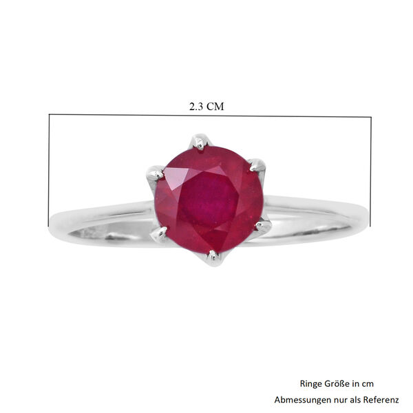 Afrikanischer Rubin Solitär Ring 925 Silber Platin-Überzug image number 5