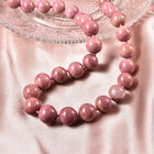Rhodonit Perlen-Halskette in Silber image number 1