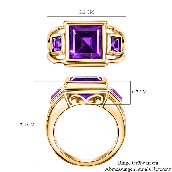 Lusaka Amethyst-Ring, 925 Silber vergoldet  ca. 3,92 ct image number 7